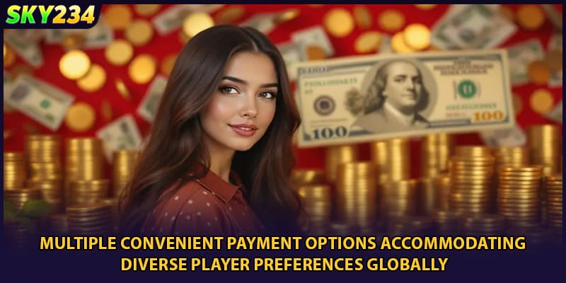 Multiple convenient payment options accommodating diverse player preferences globally