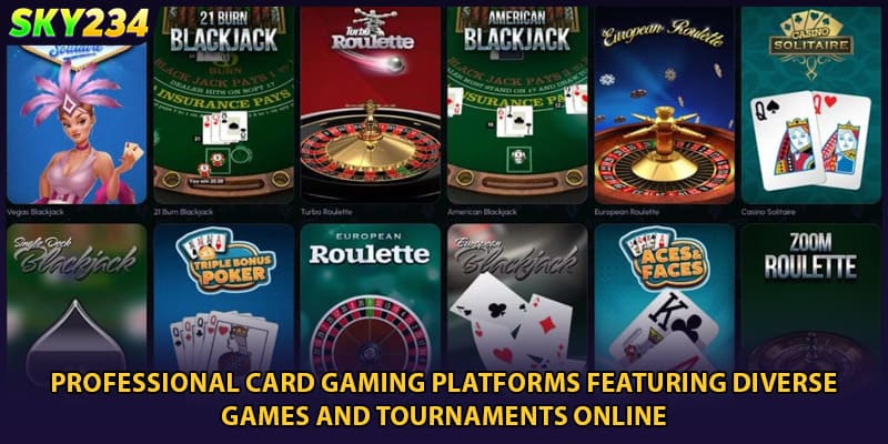 Professional card gaming platforms featuring diverse games and tournaments online