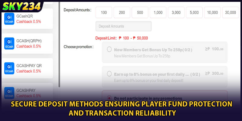 Secure deposit methods ensuring player fund protection and transaction reliability