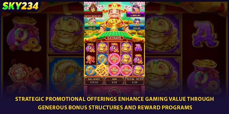 Strategic promotional offerings enhance gaming value through generous bonus structures and reward programs