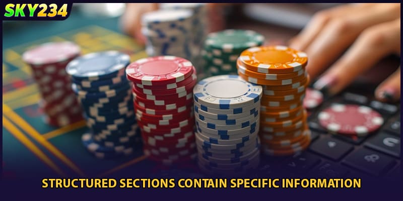 Structured sections contain specific information